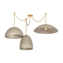 Vintage Gold Leaf and Textured Warm Silver Leaf Eve Chandelier 54.25" x 33" by Hudson Valley