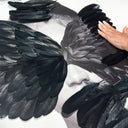 Black Feather Mask | Hand Embellished & Sculptural Feathers
