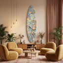 Blooming Dusty Blue Acrylic Surfboard by Oliver Gal, view 5