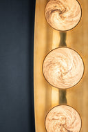 Vintage Brass Bezel Wall Sconce 7" x 30.5" by Corbett Lighting, view 2