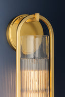 Aged Brass Binnewater Wall Sconce 4.75" by Hudson Valley, view 3