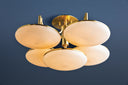 Aged Brass Bregman Semi Flush 30.75" by Hudson Valley, view 6
