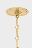 Aged Brass and Off-White Burghley Chandelier 43" x 18.25" by Hudson Valley, view 3