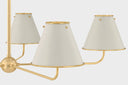 Aged Brass and Off-White Burghley Chandelier 43" x 18.25" by Hudson Valley, view 2