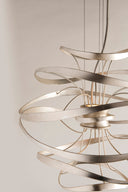Silver Leaf Calligraphy Chandelier 18" by Corbett Lighting, view 2