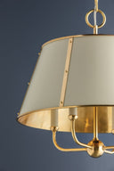 Aged Brass and Off-White Cambridge Chandelier 20.25" x 19.5" by Hudson Valley, view 3