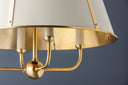 Aged Brass and Off-White Cambridge Chandelier 20.25" x 19.5" by Hudson Valley, view 4