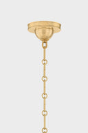 Aged Brass and Soft Studio Green Cambridge Chandelier 28.5" x 23" by Hudson Valley, view 2
