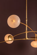 Vintage Gold Leaf Ceylon Chandelier 57" by Corbett Lighting, view 3
