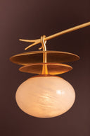 Vintage Gold Leaf Ceylon Chandelier 57" by Corbett Lighting, view 7