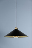 Aged Brass and Distressed Bronze Clivedon Pendant 12" x 6.5" by Hudson Valley, view 6