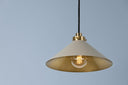 Aged Brass and Off-White Clivedon Pendant 12" x 6.5" by Hudson Valley, view 5