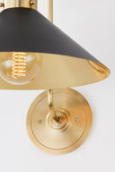 Aged Brass and Distressed Bronze Clivedon Wall Sconce 12" x 16" by Hudson Valley, view 2