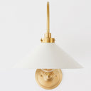 Aged Brass and Off-White Clivedon Wall Sconce 12" x 16" by Hudson Valley, view 2
