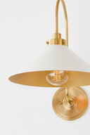 Aged Brass and Off-White Clivedon Wall Sconce 12" x 16" by Hudson Valley, view 3