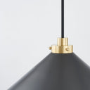 Aged Brass and Distressed Bronze Clivedon Pendant 12" x 6.5" by Hudson Valley, view 2