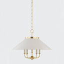 Aged Brass and Off-White Clivedon Chandelier 27.5" x 20.25" by Hudson Valley, view 2