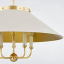 Aged Brass and Off-White Clivedon Chandelier 27.5" x 20.25" by Hudson Valley, view 3