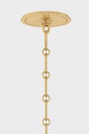 Aged Brass and Soft Studio Green Clivedon Chandelier 27.5" x 20.25" by Hudson Valley, view 2