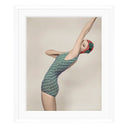 Conde Nast Collection, Model Wearing a Green Paisley Bathing Suit