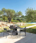 Dolcevita Alu Round Dining Table, 35" by Talenti, outdoor setting