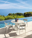 Dolcevita Alu Round Dining Table, 35" by Talenti, outdoor setting