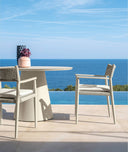 Dolcevita Alu Round Dining Table, 35" by Talenti, outdoor setting