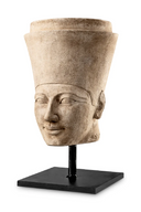 Carved Sandstone Statue Bust of Hatshepsut
