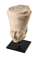 Carved Sandstone Statue Bust of Hatshepsut