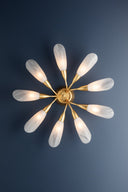 Vintage Gold Leaf Enfield Semi Flush 30.75" by Hudson Valley, view 2