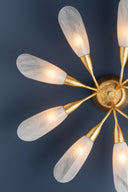Vintage Gold Leaf Enfield Semi Flush 30.75" by Hudson Valley, view 4