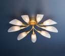 Vintage Gold Leaf Enfield Semi Flush 30.75" by Hudson Valley, view 5