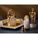 Basketweave Barware Set