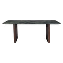 Abstract 82" Dining Table in Marble and Dark Mango Base, view 2