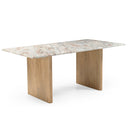 Abra 76" Dining Table in Toronto Marble Top and Light Mango Base, view 2