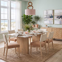 Abra 76" Dining Table in Toronto Marble Top and Light Mango Base, view 3
