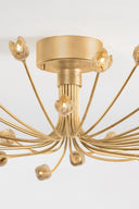 Vintage Gold Leaf Falkirk Semi Flush 30" by Hudson Valley, view 4