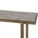 Argos 52" Console Table with Capri Beige Marble Top and Antique Brass Base, view 5
