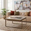 Argos 32" Coffee Table with Marble and Antique Brass, view 3