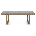 Argos 49" Large Coffee Table with Capri Beige Marble Top and Antique Brass Base, view 2