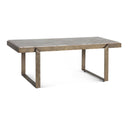Argos 49" Large Coffee Table with Capri Beige Marble Top and Antique Brass Base