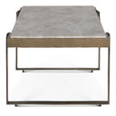 Argos 49" Large Coffee Table with Capri Beige Marble Top and Antique Brass Base, view 4