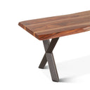 Brisbane 68" Dining Bench in Natural Sheesham Wood and Iron, view 5
