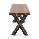 Brisbane 68" Dining Bench in Natural Sheesham Wood and Iron, view 4