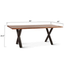 Brisbane 80" Dining Table in Natural Sheesham Wood and Iron, view 6