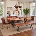 Brisbane 80" Dining Table in Natural Sheesham Wood and Iron, view 3