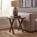 Brisbane 26" Side Table in Natural Sheesham Wood and Iron, view 3