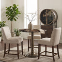 Bowery 36" Gathering Table with Cappuccino Marble and Antique Gold Hexagon Base, view 4