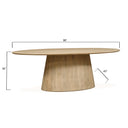 Casablanca 86" Oval Dining Table in Natural White, view 3