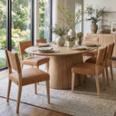 Casablanca 86" Oval Dining Table in Natural White, view 4